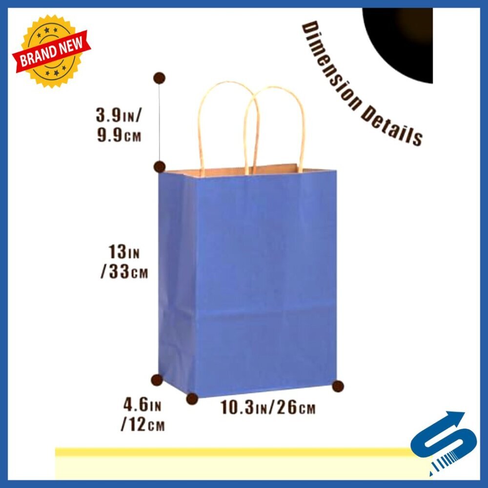 Large Kraft Paper Gift Bags Bulk Pack Party Favor Wedding Birthday Supplies - Picture 5 of 6